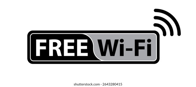 ICON livre ilustração vetorial, sinal de conectividade Wi-Fi sem fio, símbolos de sinal Wi-Fi e um sinal de conexão à Internet isolado, Conjunto de ícones sem fio, rede disponível, Vetor de ícone de sinal de Internet.