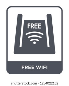 free wifi icon vector on white background, free wifi trendy filled icons from Hotel and restaurant collection, free wifi simple element illustration