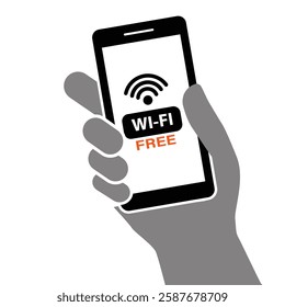 Free Wi-Fi Icon vector on white background. sign, symbol