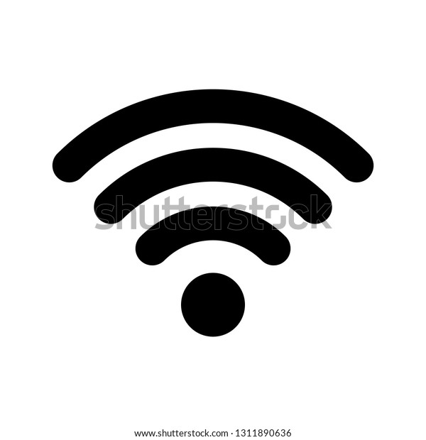 Hakuun Ilmainen Wifi Kuvake Vektori Wlan Yhteys Liittyva Vektorikuva Rojaltivapaa 1311890636