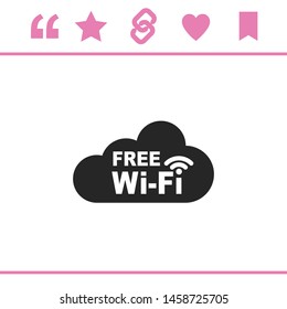 Free Wi-Fi icon, Wi-Fi icon vector, Wi-Fi zone sign. wireless network symbol.