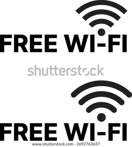 Free wifi icon. Wireless internet Wi Fi icons. Wireless hotspot network sign. Wifi hotspot sign for digital communication

