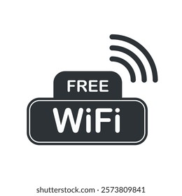 Free wifi icon. Wireless and wifi icon on white background