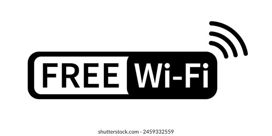 Free wifi icon zone. Internet connection. Wireless Network icon. Broadcasting area with WiFi. Vector illustration