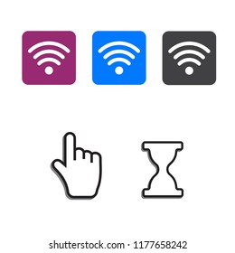 Free wi-fi icons and wifi applications and Hand arrow web cursor vector