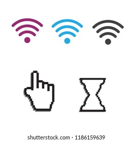 Free wi-fi icons and wifi applications and Mouse computer cursor