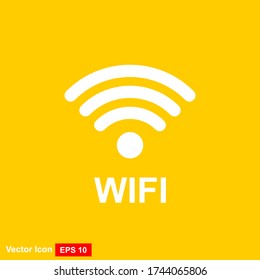 Free WiFi icons and signs, wireless signal with a yellow background. Vector illustration.