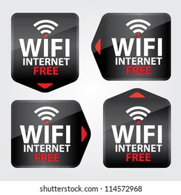 Free Wifi and Internet with Black Background - Vector