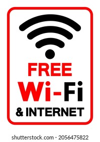 Free WiFi  Internet Symbol Sign, Vector Illustration, Isolate On White Background Label .EPS10 