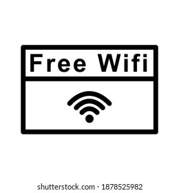 Free wifi line icon. simple design editable. Design template vector