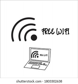 free wifi logo for your cafe sign with laptop simple icon