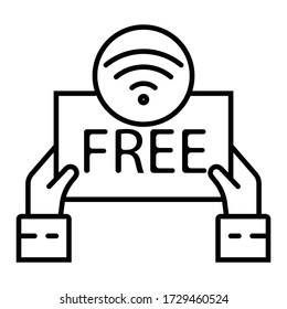 Free wifi logo zone in cloud – stock vector
