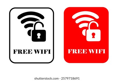 Free Wi-Fi logo zone in cloud. Vector graphics