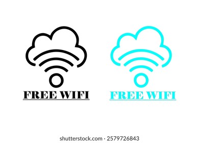 Free Wi-Fi logo zone in cloud