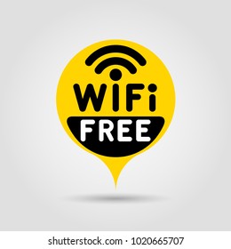 Free WiFi mark. Vector illustration