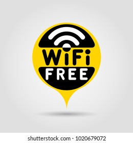 Free WiFi mark. Vector illustration