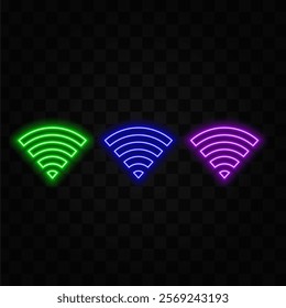 Free wi-fi neon sign. Wi-fi access sign in blue rectangle. Night bright advertisement.