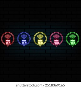 Free Wifi Neon Signs Style Text Vector.