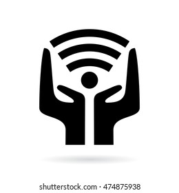 Free wi-fi network icon vector illustration isolated on white background