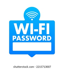 Free WiFi Password Symbol Sign. Vector stock illustration.