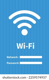 Free WiFi Password Symbol Sign, Vector Illustration wifi Password card, wifi card for Home and Rental, network sharing, password sharing, guest wifi password card