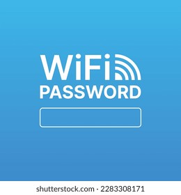 Free WiFi Password Symbol Sign icon, Vector Illustration, Isolate On Blue Background 