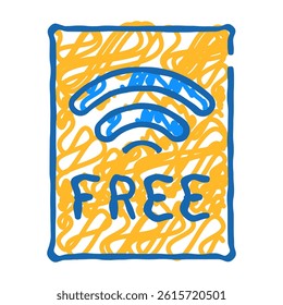 free wifi plate doodle icon sketch vector. free wifi plate sign. isolated symbol illustration