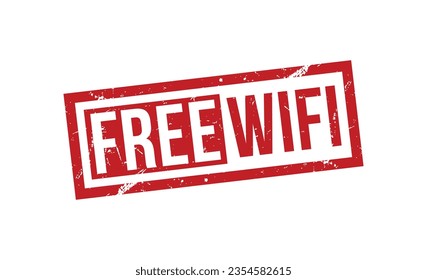 Free Wifi Red Rubber Stamp vector design.