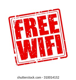 Free Wifi red stamp text on white