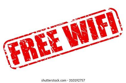 Free wifi red stamp text on white