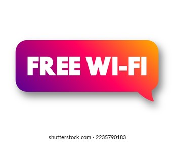Burbuja de mensajes de concepto WI-FI GRATUITA para presentaciones e informes