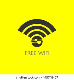 Free Wifi Restaurant Vector Design Logo Template. Flat Style