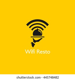 Free Wifi Restaurant Vector Design Logo Template. Flat Style