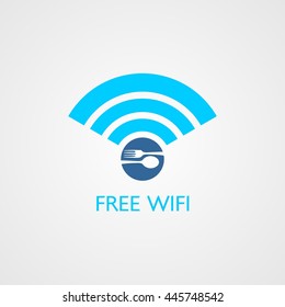 Free Wifi Restaurant Vector Design Logo Template. Flat Style