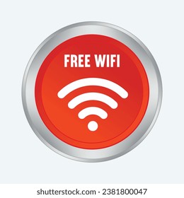 Free wifi round button vektor