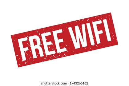 Free Wifi Rubber Stamp. Red Free Wifi Rubber Grunge Stamp Seal Vector Illustration - Vector