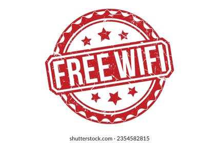 Kostenlose Wifi-Gummistempel, Vektorgrafik auf weißem Hintergrund. Gratis-WLAN-Gummistempel