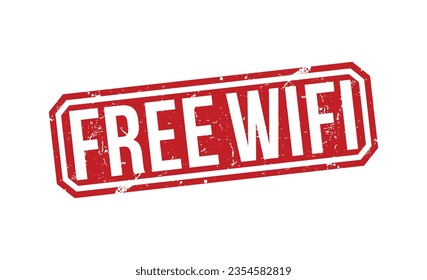 Free Wifi rubber stamp vector illustration on white background. Free Wifi rubber stamp