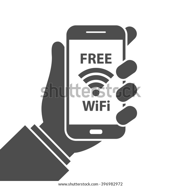 Free Wifi Sign Concept Hand Holding Stock Vector Royalty Free