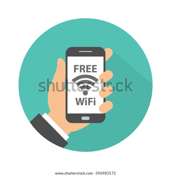 Free Wifi Sign Concept Hand Holding Stock Vector Royalty Free