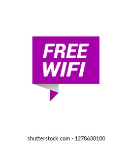 free wifi sign, emblem, label, badge,sticker. free wifi  paper origami speech bubble. free wifi  tag. bestseller banner. Designed for your web site design, logo, app, UI - Vektor 