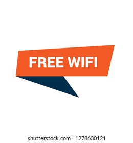 free wifi sign, emblem, label, badge,sticker. free wifi  paper origami speech bubble. free wifi  tag. bestseller banner. Designed for your web site design, logo, app, UI - Vektor 