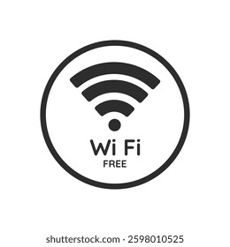 Free wifi sign outline icons. Wifi icon free internet for app, web, logo, banner, poster. Wifi internet sign icon in flat style.