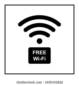 free wi-fi sign outline vector