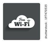 Free wifi sign. Wifi symbol. Wireless Network icon. Wifi zone. Gray flat button with shadow. Modern UI website navigation. Vector