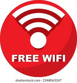 free wifi sign vector illustration good for red color sticker