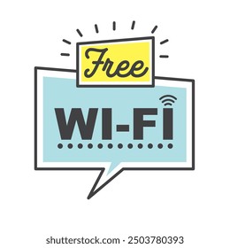 FREE WI-FI - speech bubble with text - vector illustration for web and print