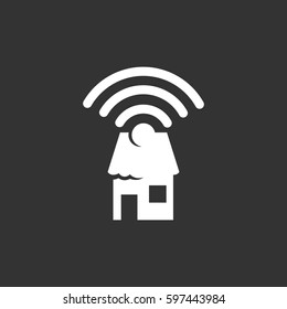 Free wifi store icon illustration isolated sign symbol. Free wifi store vector logo. Flat design style. Modern vector pictogram for mobile and web design - stock vector