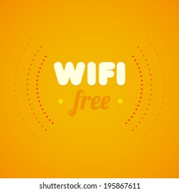 Free wifi symbol with orange background