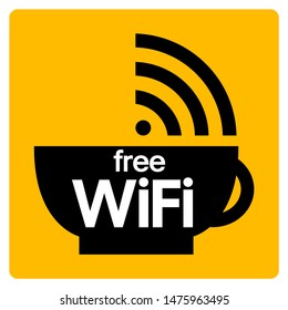 Free WiFi Symbol Sign, Vector Illustration, Isolate On White Background Label .EPS10 